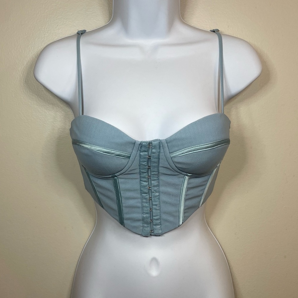 Baby blue corset crop top
